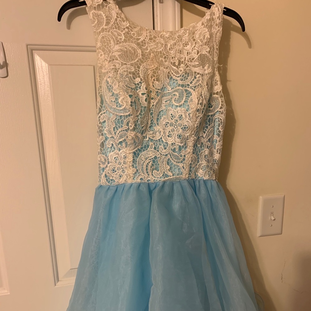 Short blue formal dress